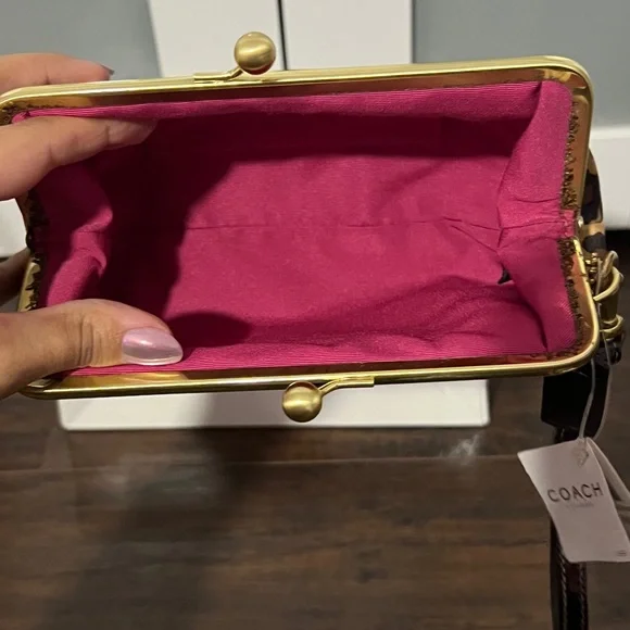 Coach Tan and Brown Leopard Wristlet - Picture 4 of 5